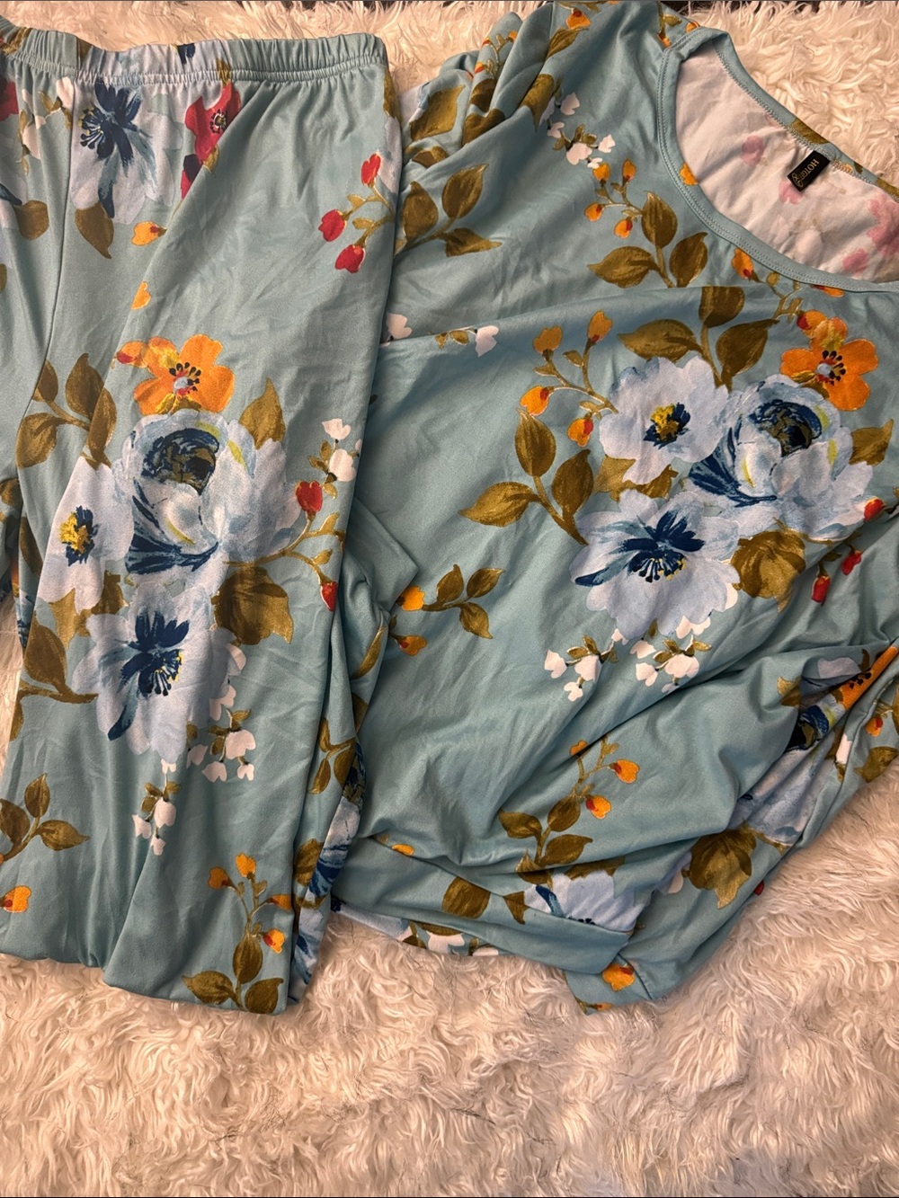 Floral Light Blue-Teal Women's PJ’s